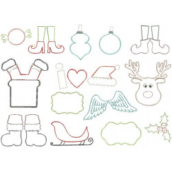 Stickserie - Weihnachts Doodle